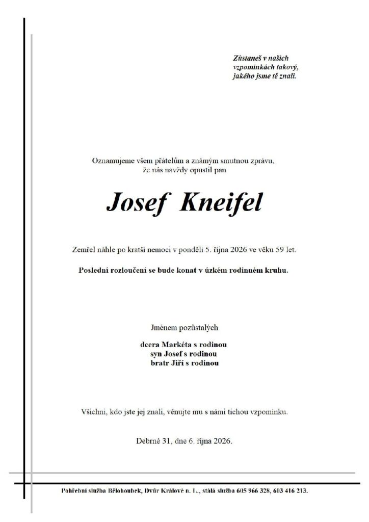 Náhled parte: Josef Kneifel
